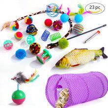 22-Piece Funny Cat Toy Set With Cat Tunnel - Interactive Pet Toys For