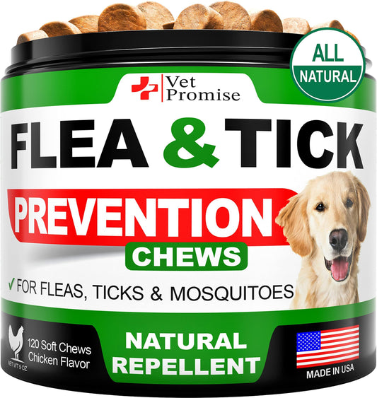 Flea and Tick Prevention for Dogs Chewables   All Natural Dog Flea &